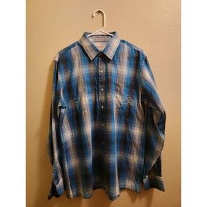 VTG Arrow Sportswear Boardwalk Single Needle Tailor Shirt Blue Men Large Vintage